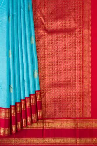 sky blue kanchipuram silk saree