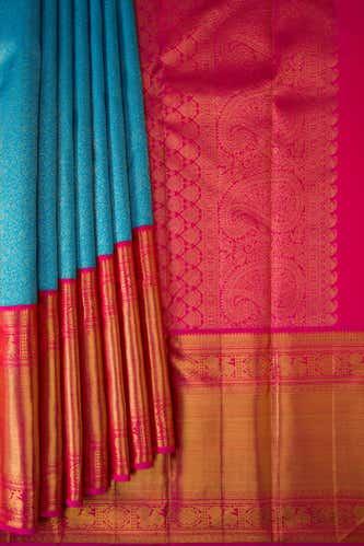 sky blue kanchipuram silk saree