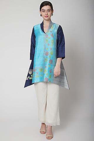 sky blue printed tunic