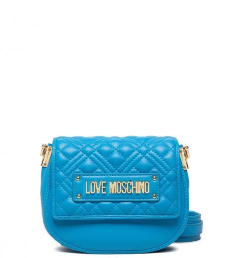 sky blue quilted mini crossbody bag