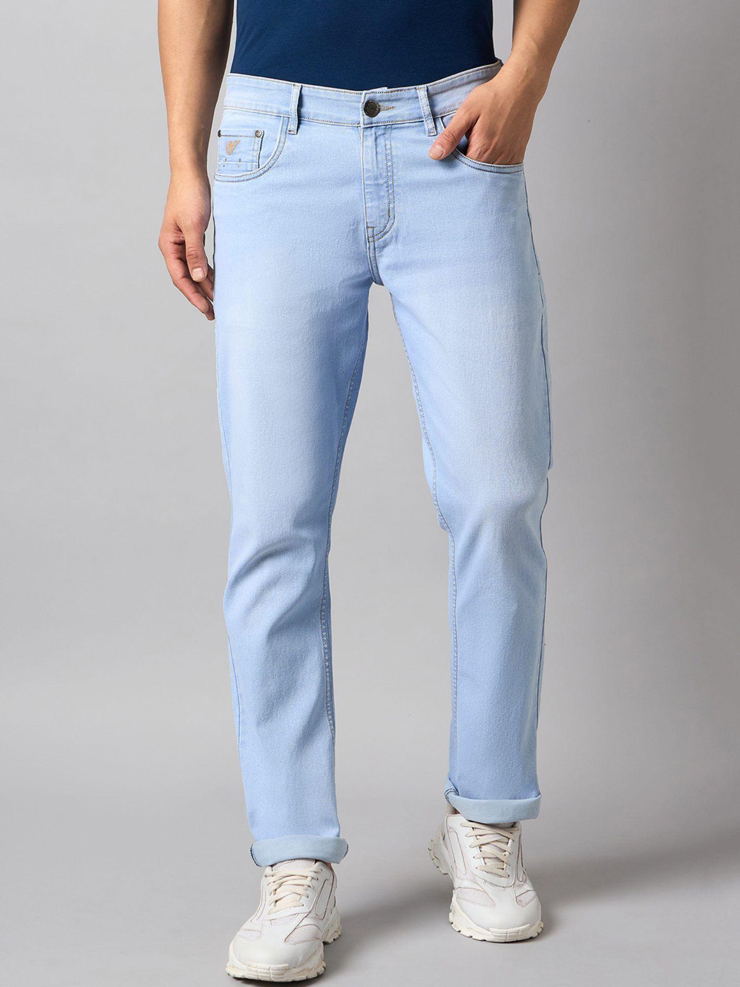 sky blue solid jean