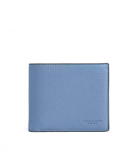 sky blue solid logo wallet