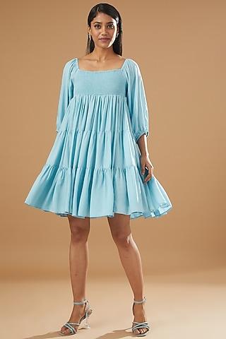 sky blue tencel dress