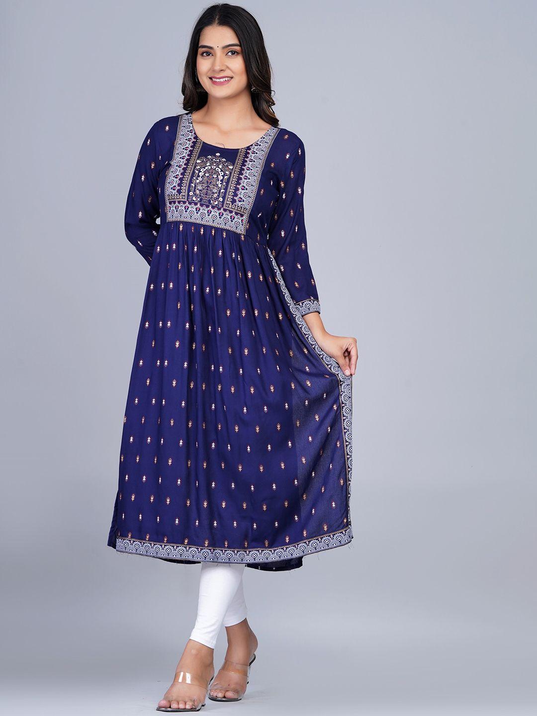 skyasia ethnic motifs printed a-line kurta