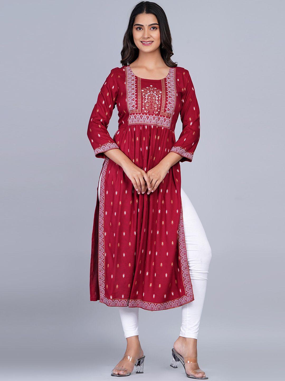 skyasia ethnic motifs printed a-line kurta