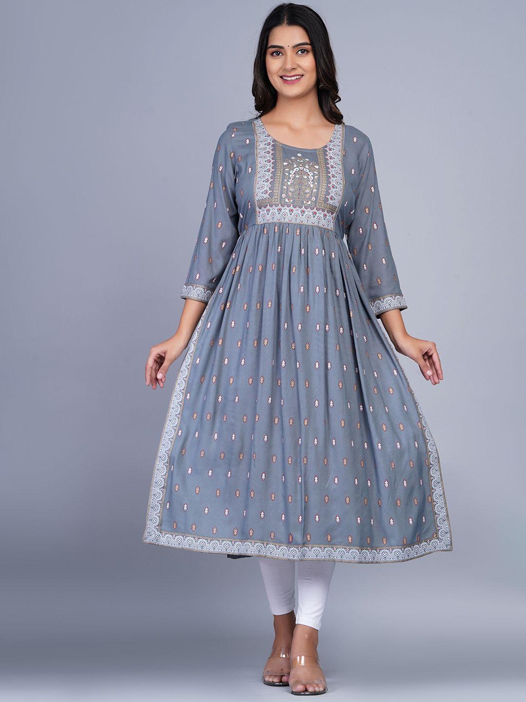 skyasia ethnic motifs printed a-line kurta