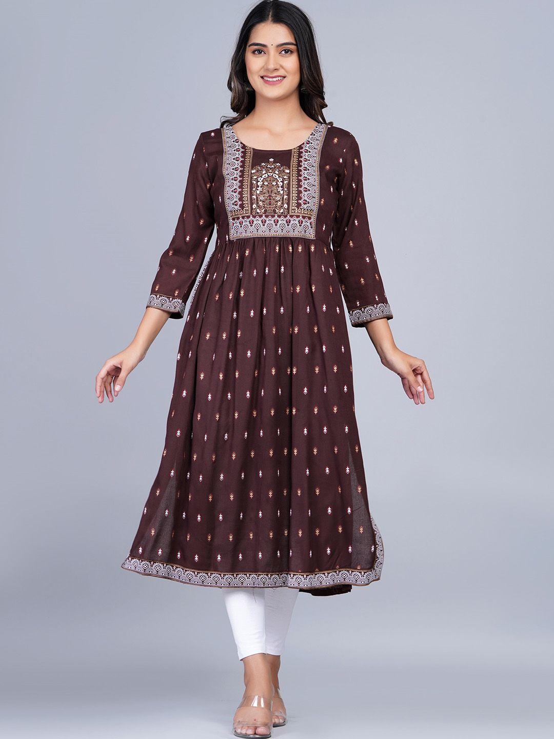 skyasia ethnic motifs printed a-line kurta