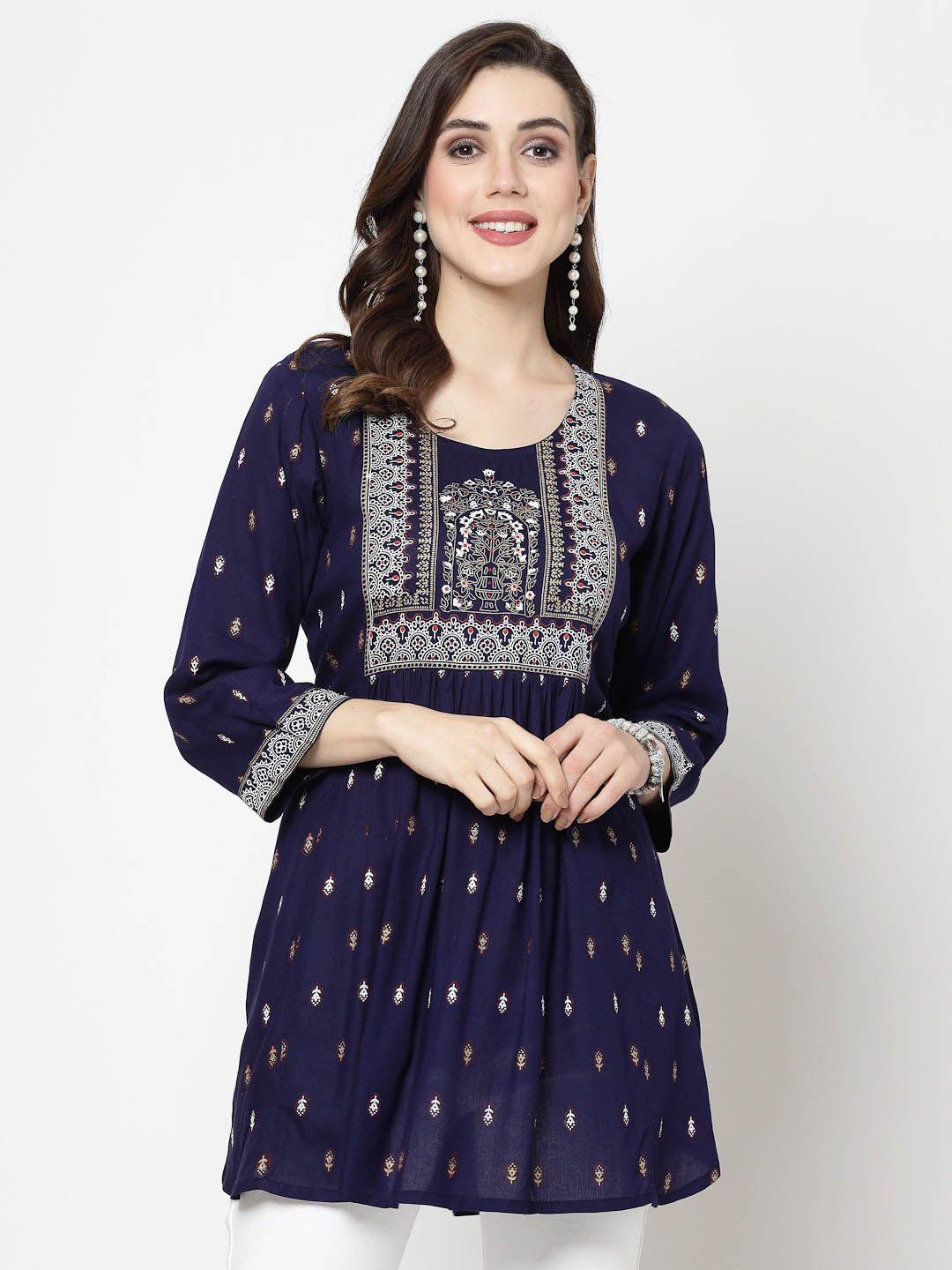 skyasia ethnic motifs printed a-line kurti