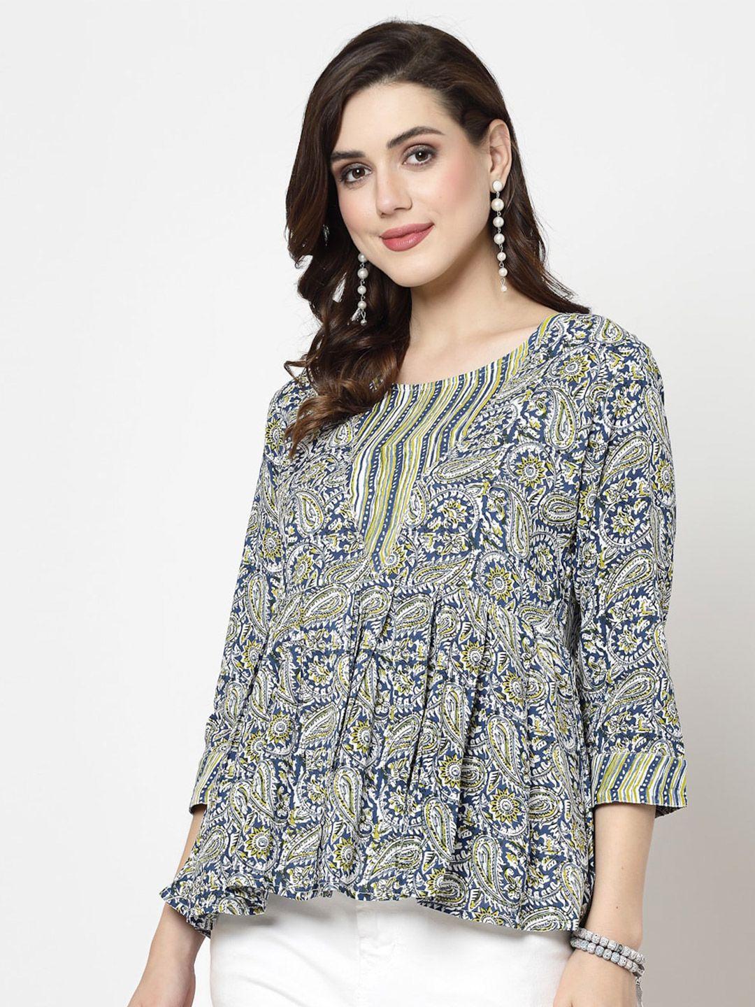 skyasia ethnic motifs printed a line top