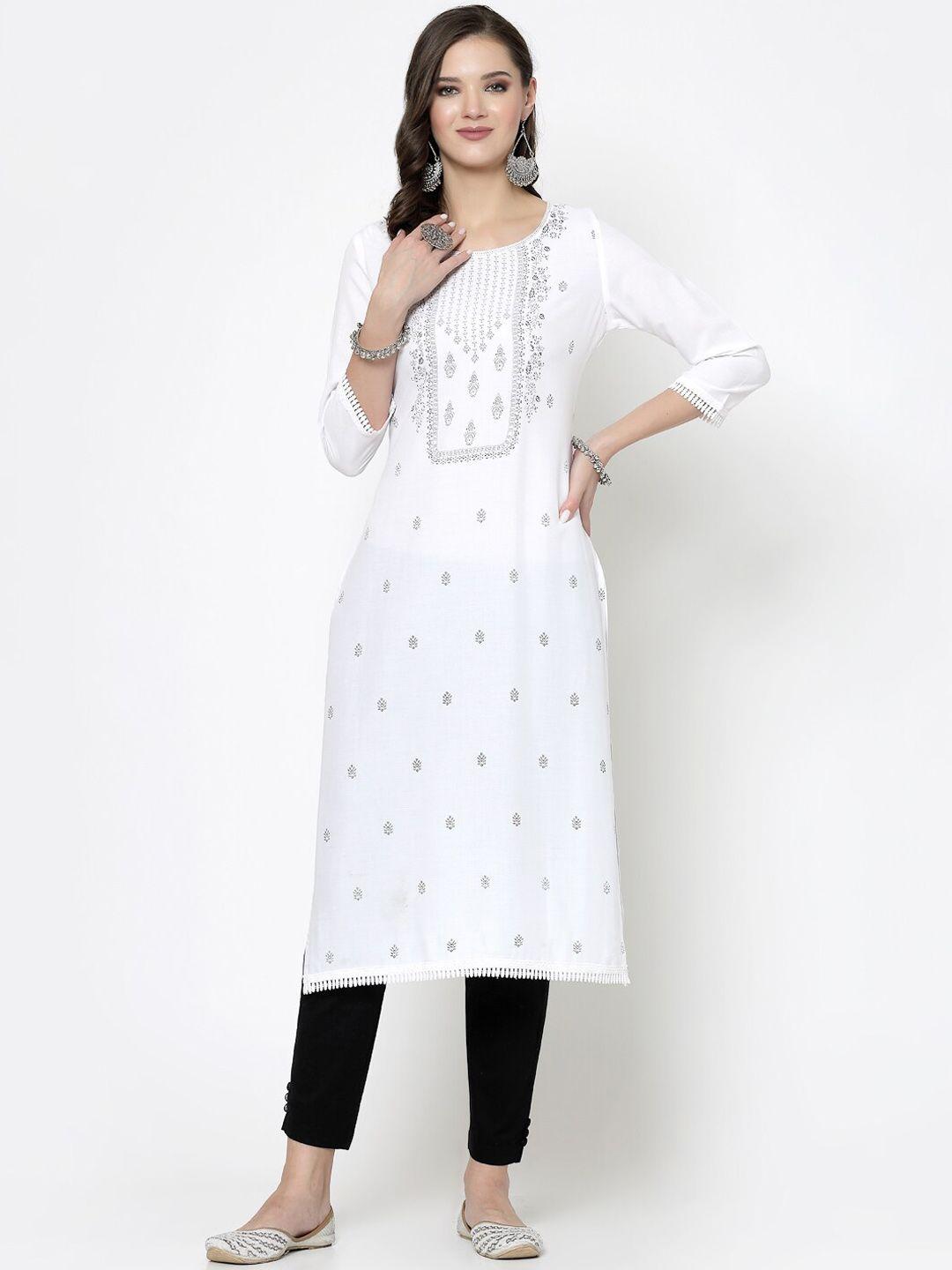 skyasia ethnic motifs printed straight kurta