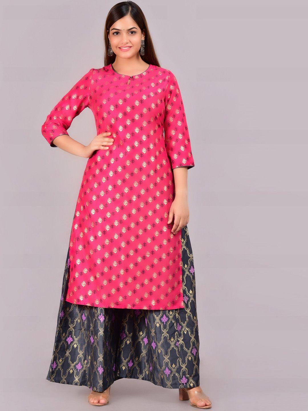 skyasia floral printed regular kurta with palazzos