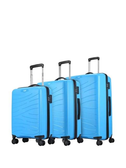 skybags max blue textured hard trolley bag pack of 3 - 55 cms, 67 cms & 79 cms