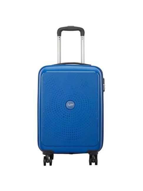 skybags zap nautic blue solid hard small trolley bag - 24 cm