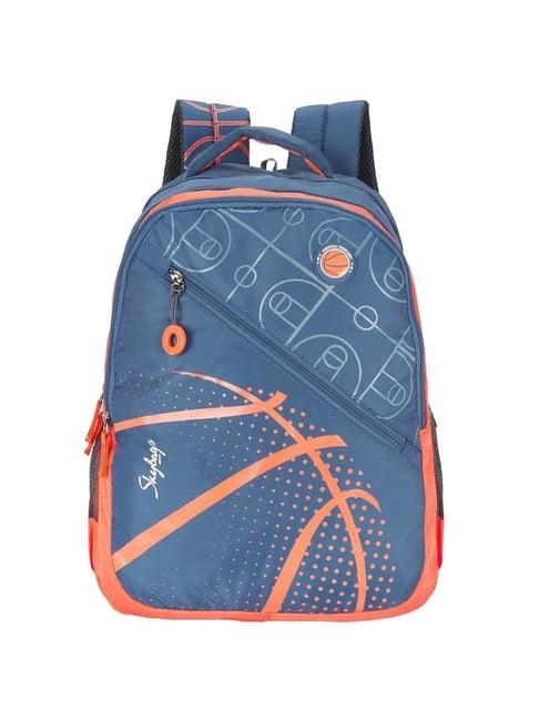 skybags 30 ltrs blue & orange medium backpack