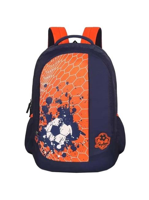 skybags 35 ltrs navy & orange medium backpack