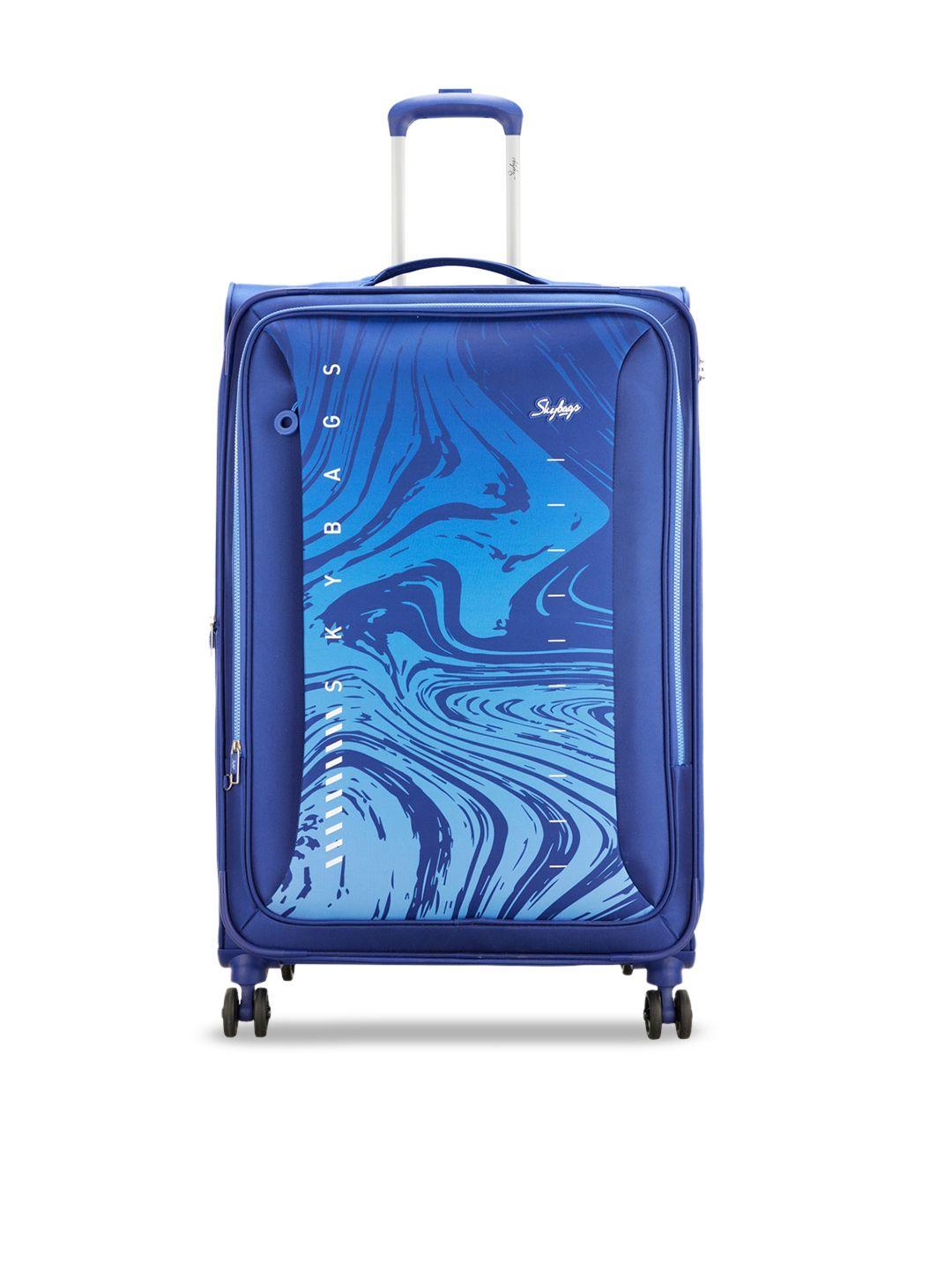 skybags abstract printed detail soft-sided large trolley suitcase