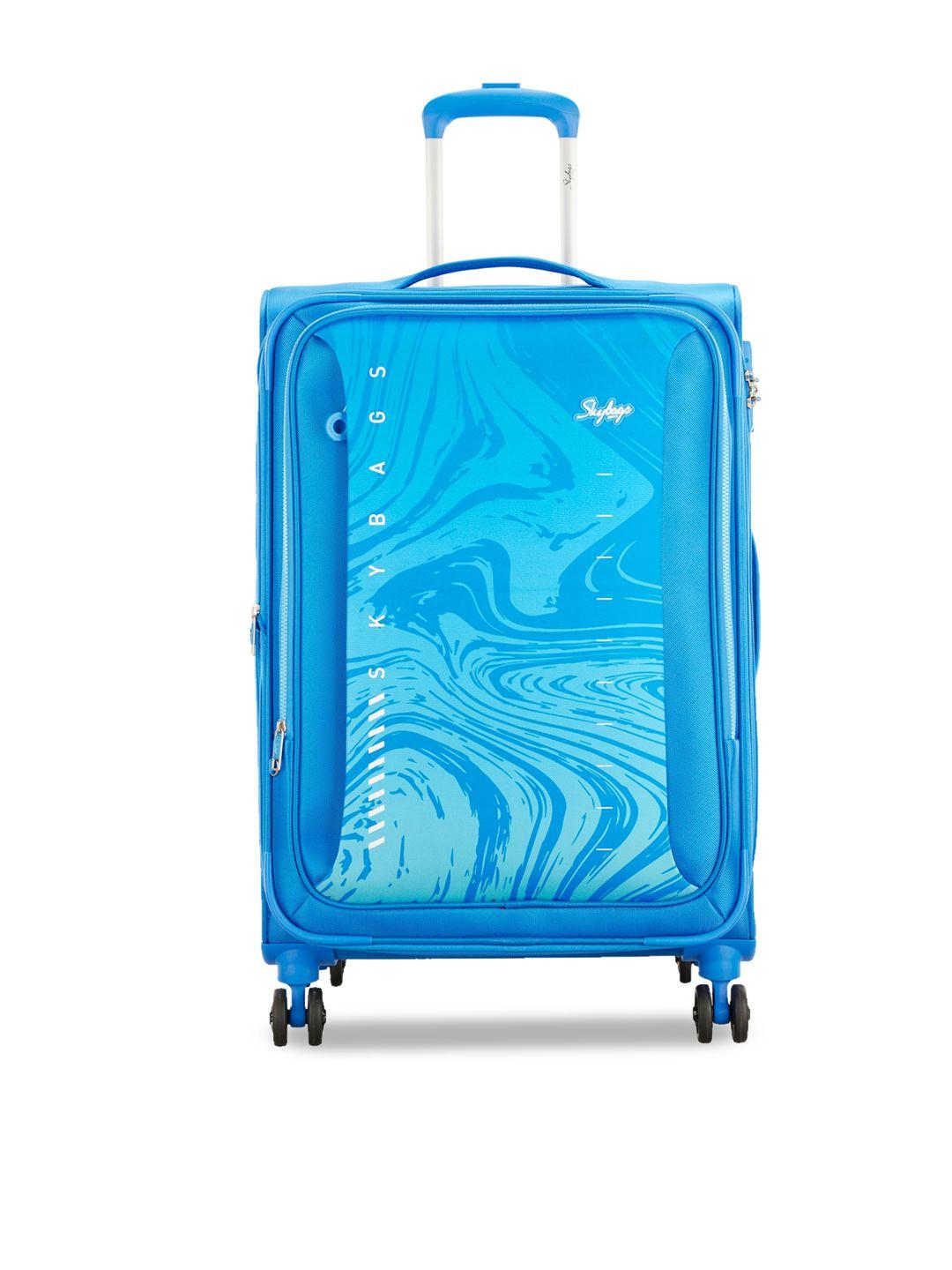 skybags abstract printed soft-sided medium trolley suitcase