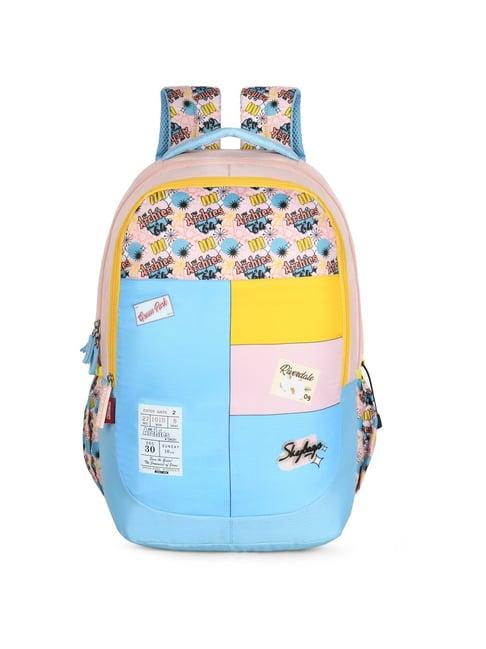 skybags archies 01 light blue polyester printed backpack - 32 ltrs