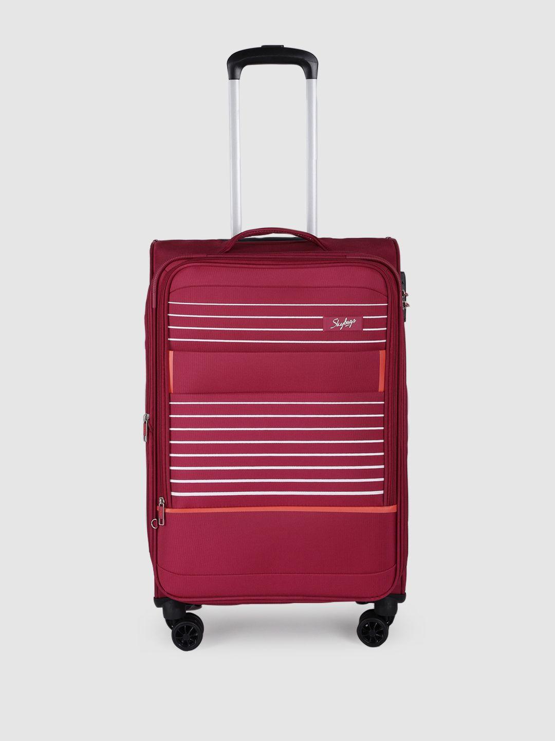 skybags beach 8w soft-sided striped medium trolley suitcase