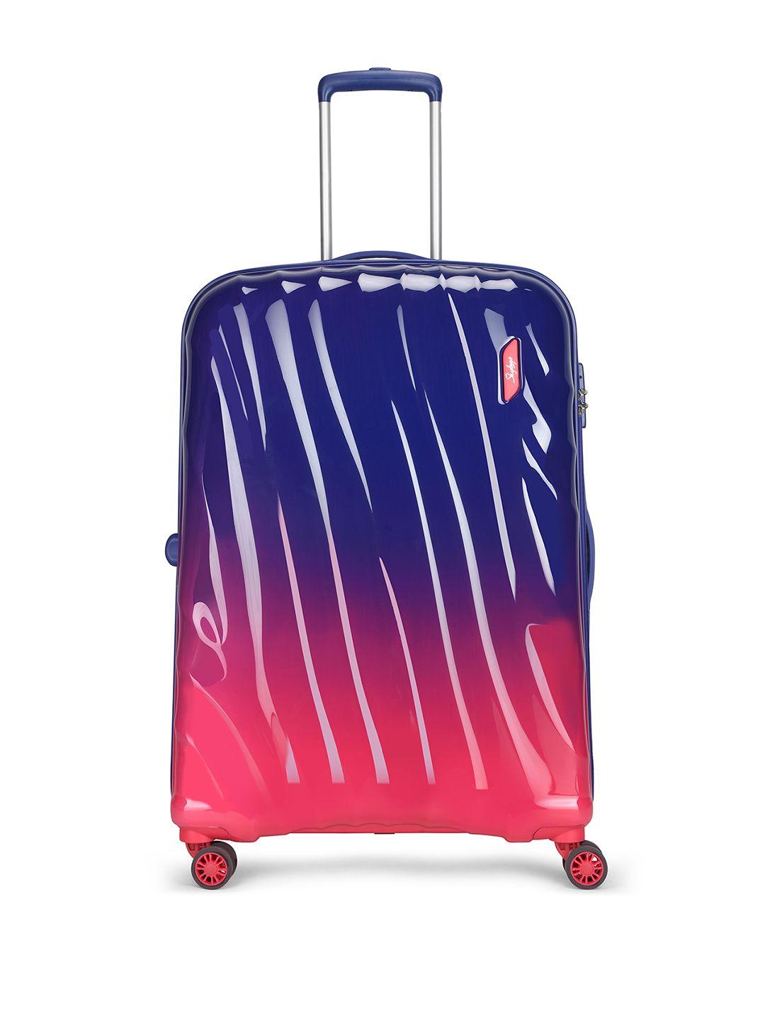 skybags bloom printed hard-sided 360-degree rotation large trolley suitcase