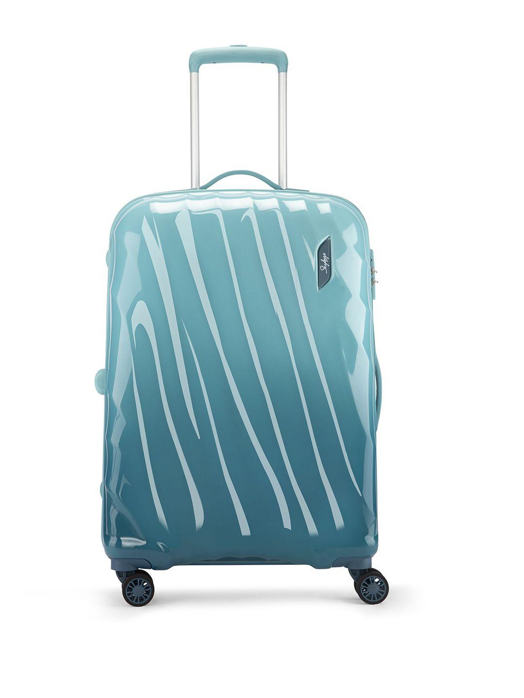 skybags bloom printed hard-sided 360-degree rotation medium trolley suitcase