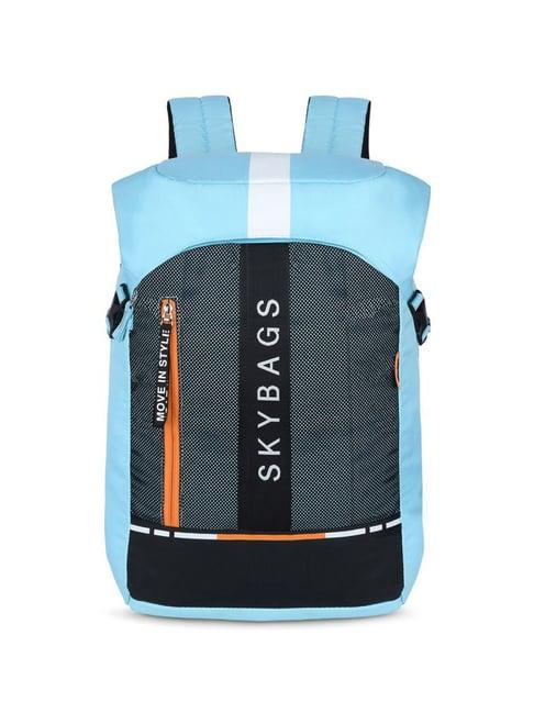 skybags grad pro 04 teal polyester printed laptop backpack - 25 ltrs