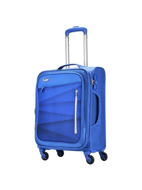 skybags gradient blue printed soft cabin trolley bag - 40 cm
