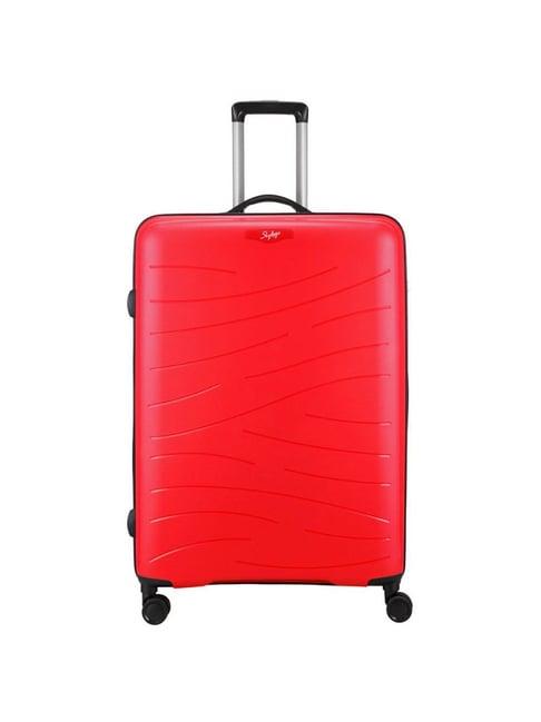 skybags maximus red textured hard large trolley bag - 33 cm