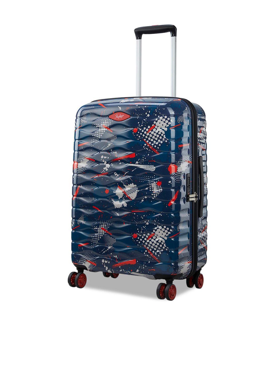 skybags printed hard-sided large trolley suitcase