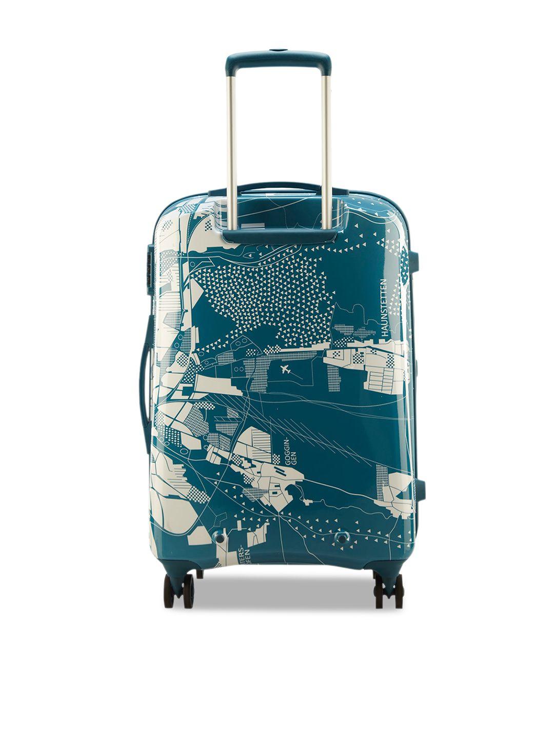 skybags printed hard-sided medium trolley bag