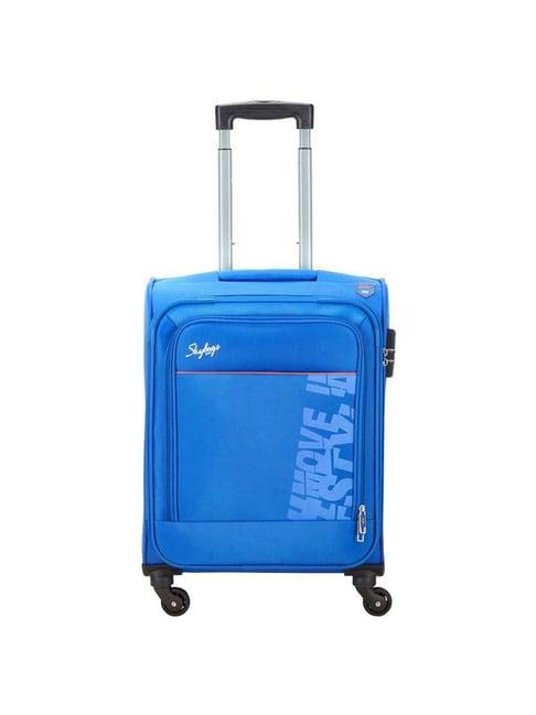 skybags rhumba blue solid soft cabin trolley bag - 39 cm