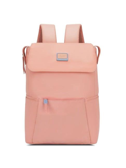 skybags rizz 02 peach polyester printed laptop backpack - 15 ltrs