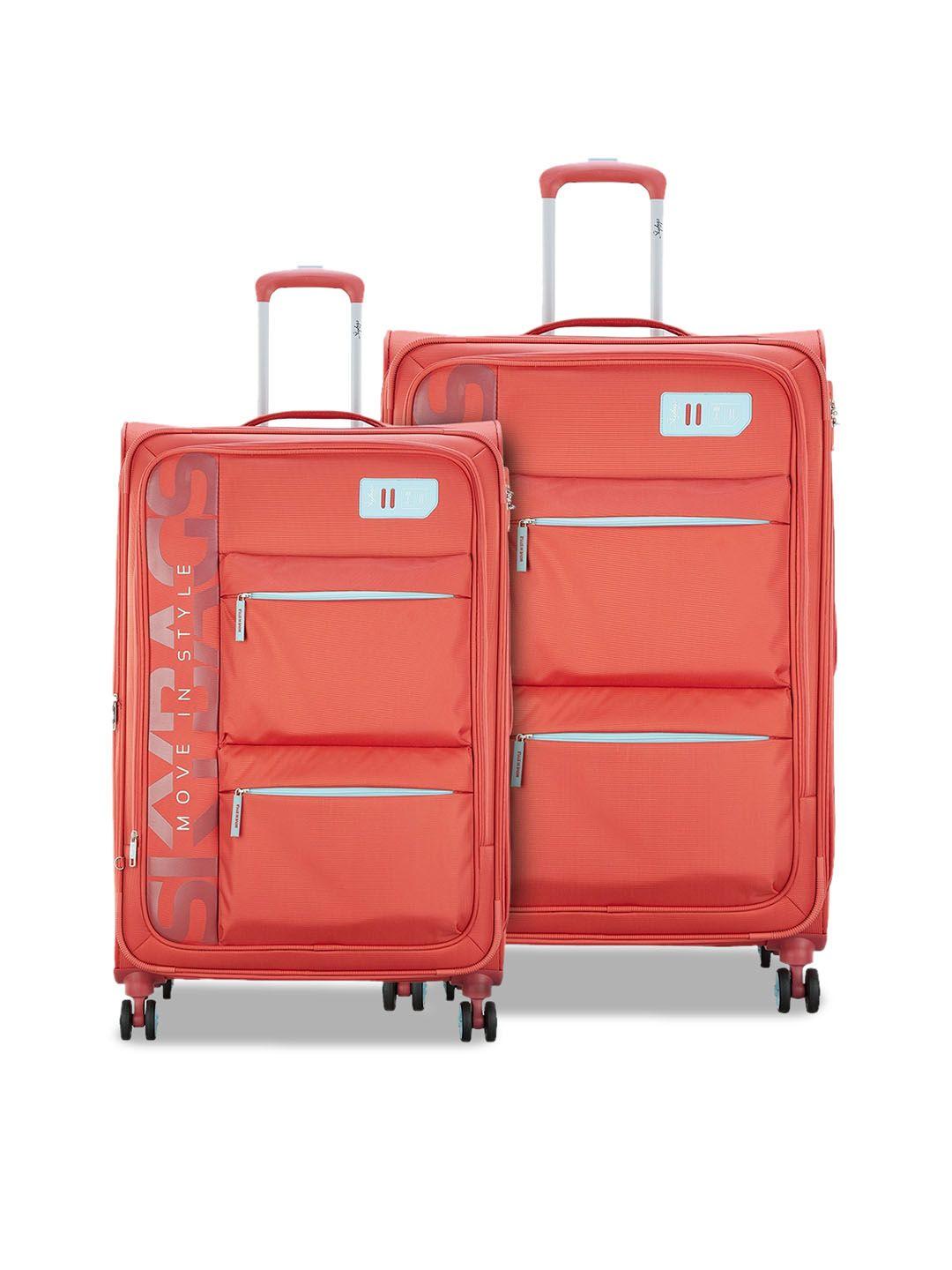 skybags set of 2 printed soft-sided trolley bags