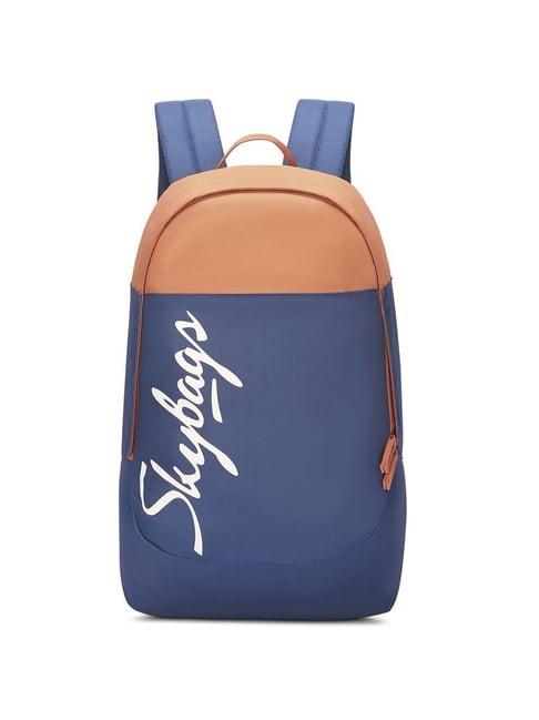 skybags tribe 03 blue polyester printed laptop backpack - 20 ltrs