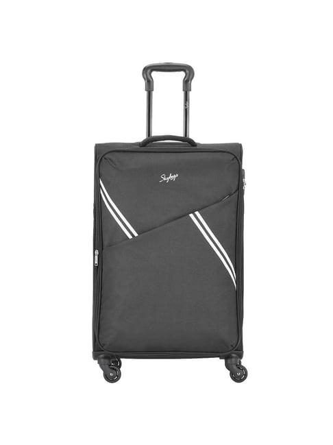 skybags trick black striped soft medium trolley bag - 43 cm