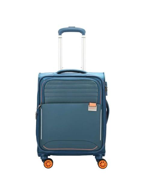 skybags twentyfour7 pro cobalt blue solid soft cabin trolley bag - 26 cm