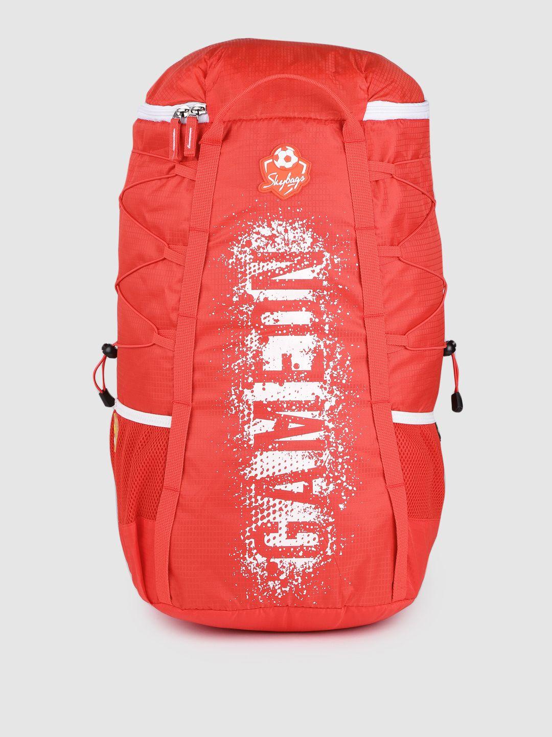 skybags typography printed rucksack with raincover