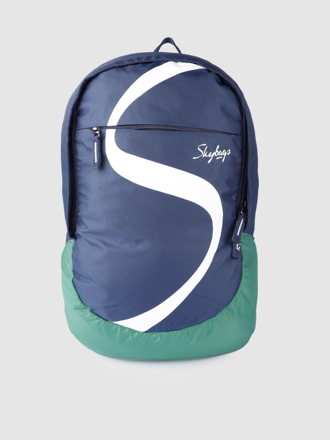 skybags unisex blue & sea green colourblocked backpack