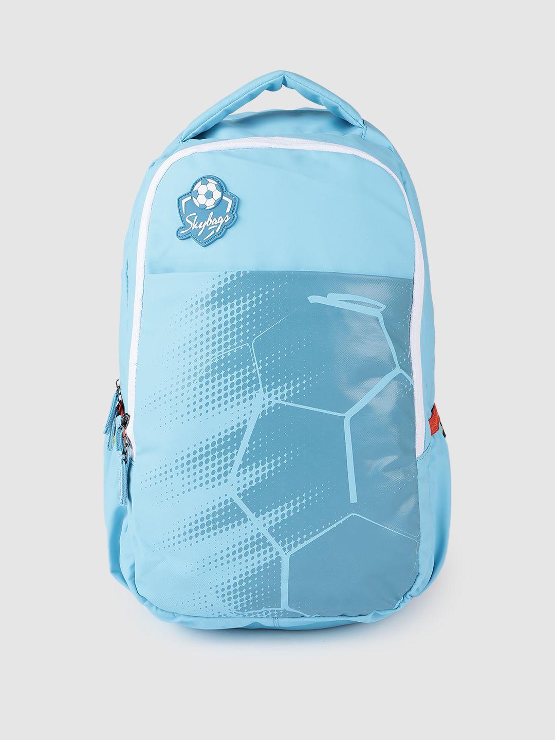 skybags unisex blue graphic printed backpack with rain cover