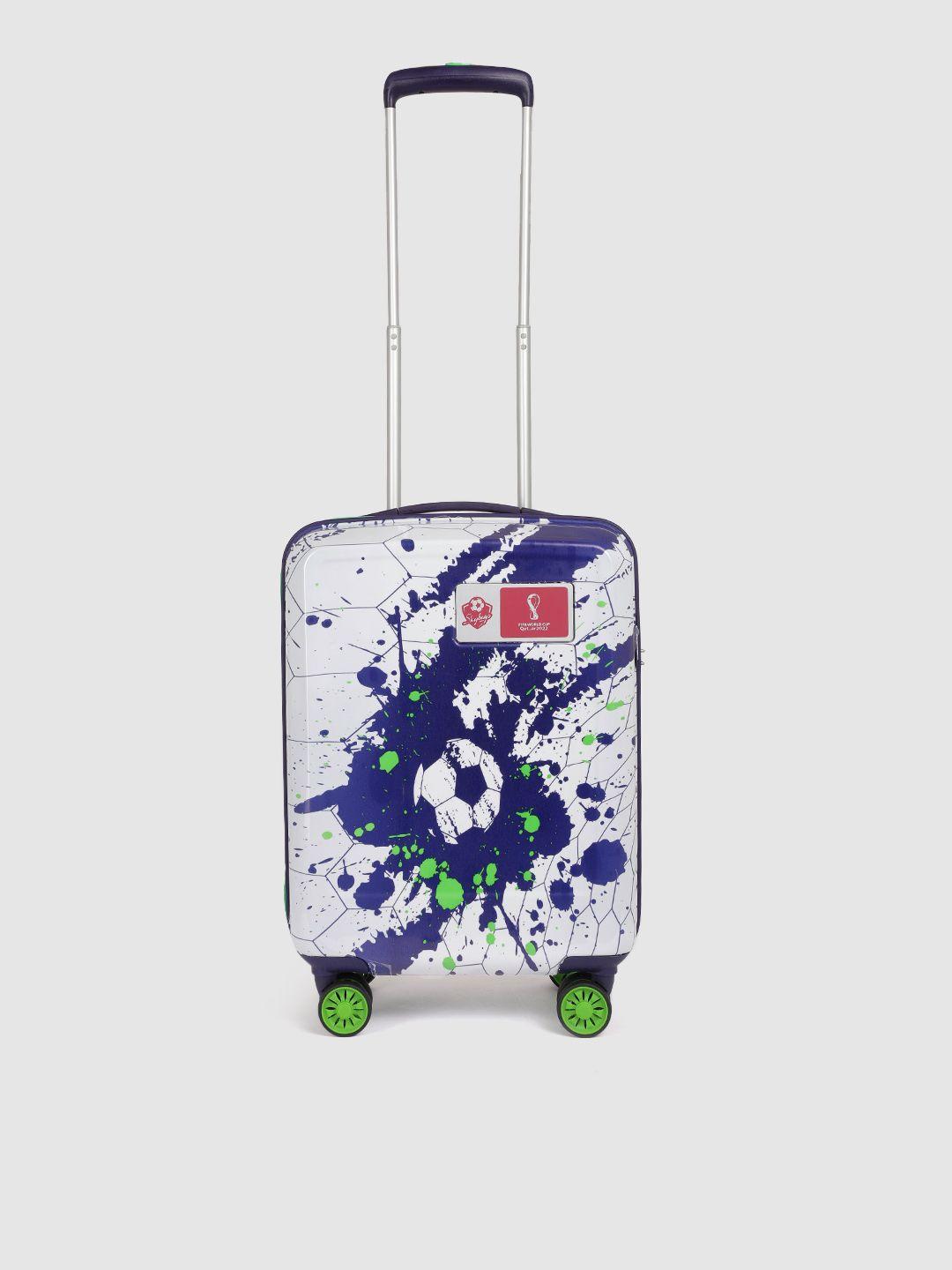 skybags unisex printed 360 degree rotation cabin hard trolley bag- 47.19l