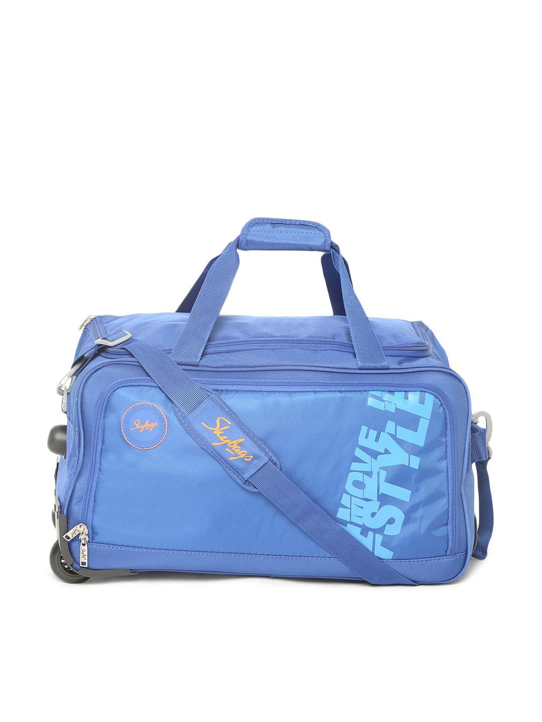 skybags unisex royal blue two-toned casper trolley duffle bag