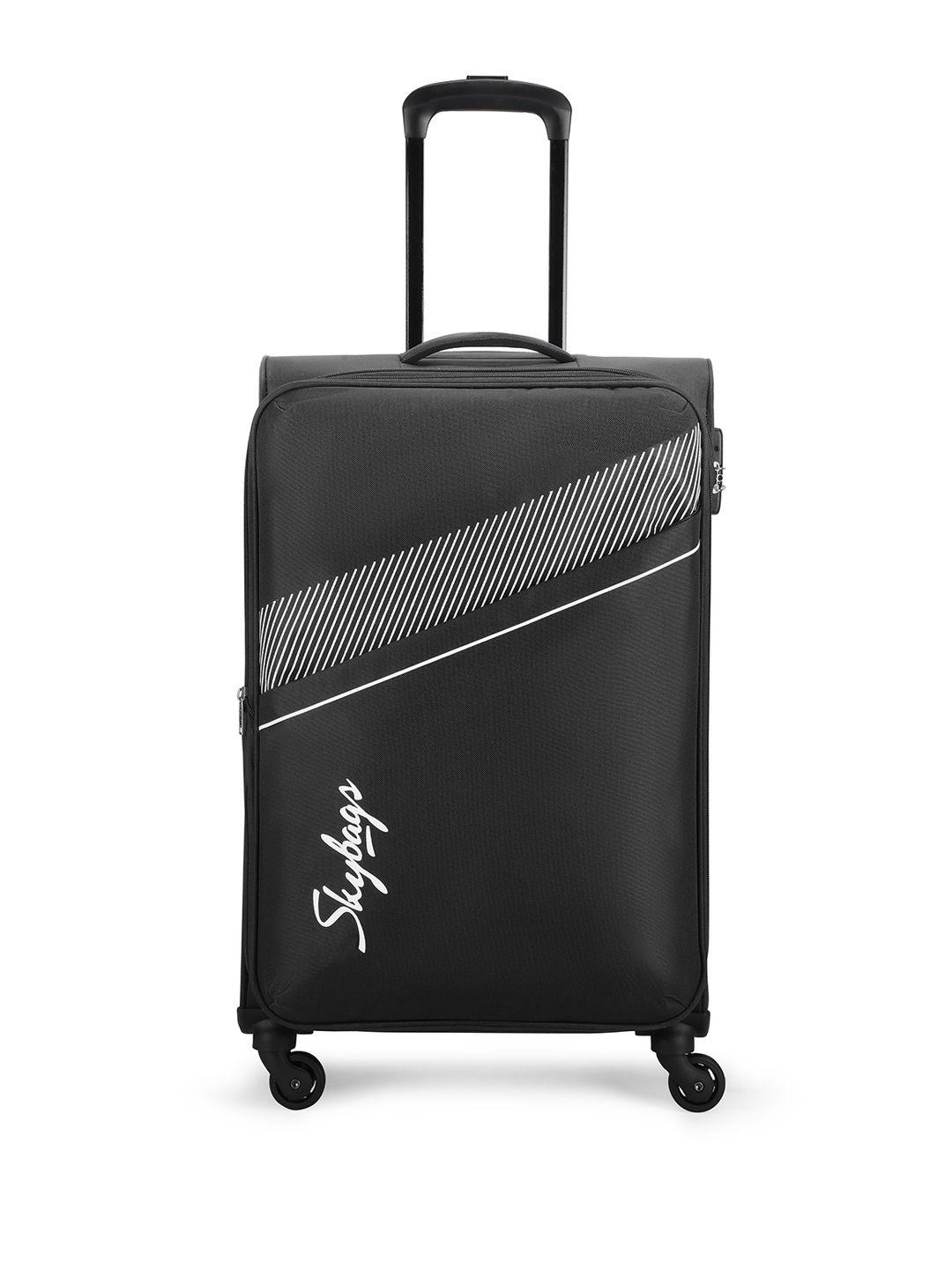 skybags unisex striped soft medium trolley suitcase