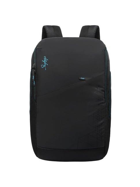 skybags xelius xl 01 black polyester printed laptop backpack - 25 ltrs