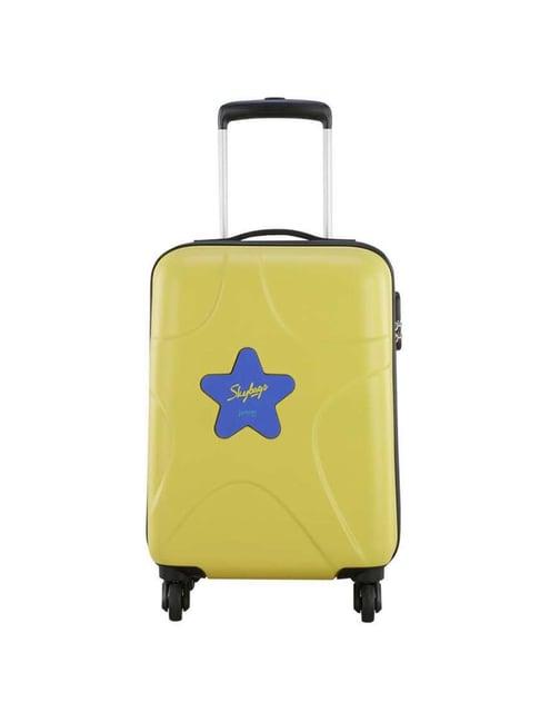 skybags yellow textured hard small trolley bag - 35 cm