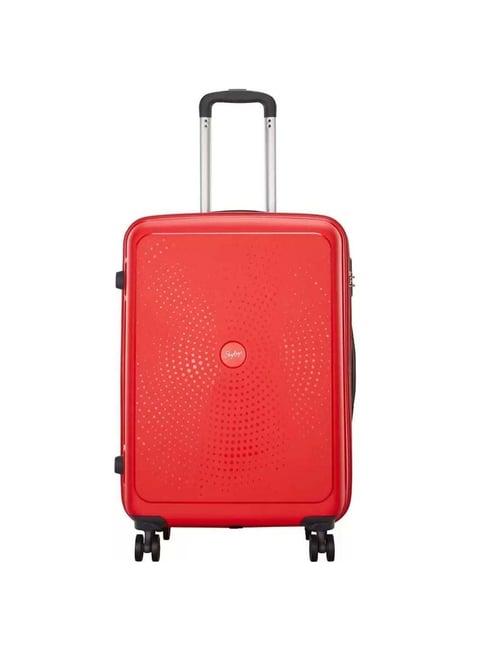 skybags zap red printed hard medium trolley bag - 49.5 cm