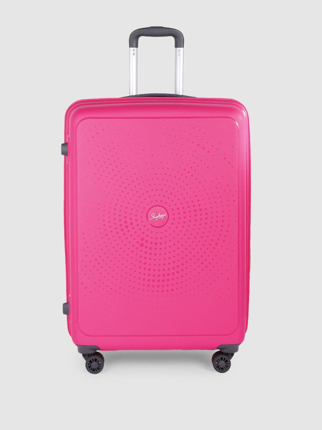 skybags zap textured hard 360-degree rotation large trolley suitcase