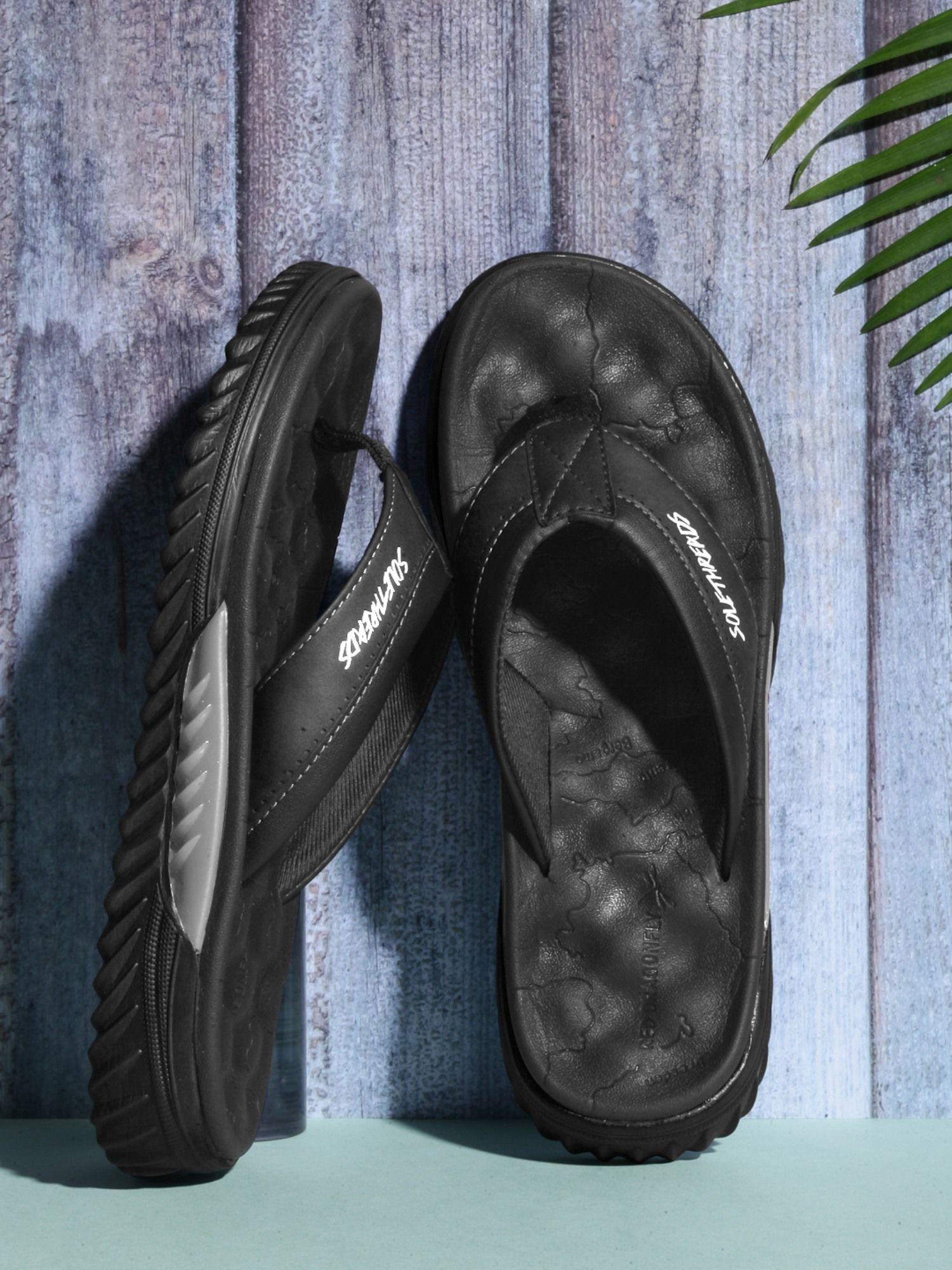 skycruiser black solid men flipflops