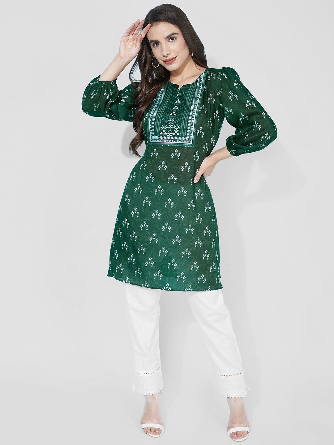 skylee ethnic motifs printed straight kurti