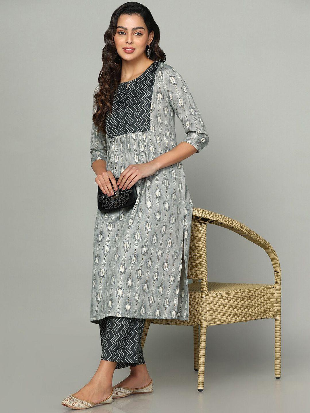 skylee floral printed regular kurta with palazzos