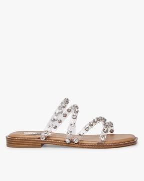 skyler embellished strappy slip-on flat sandals